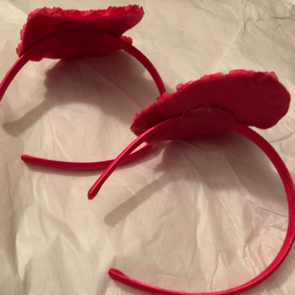 A set of heart hair headbands